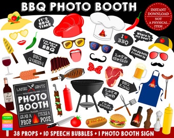 PRINTABLE BBQ Photo Booth Props-BBQ Party Props-Bbq Photo Props-Grill Party Props-Grill Photo Booth Props-Barbecue Props-Instant Download