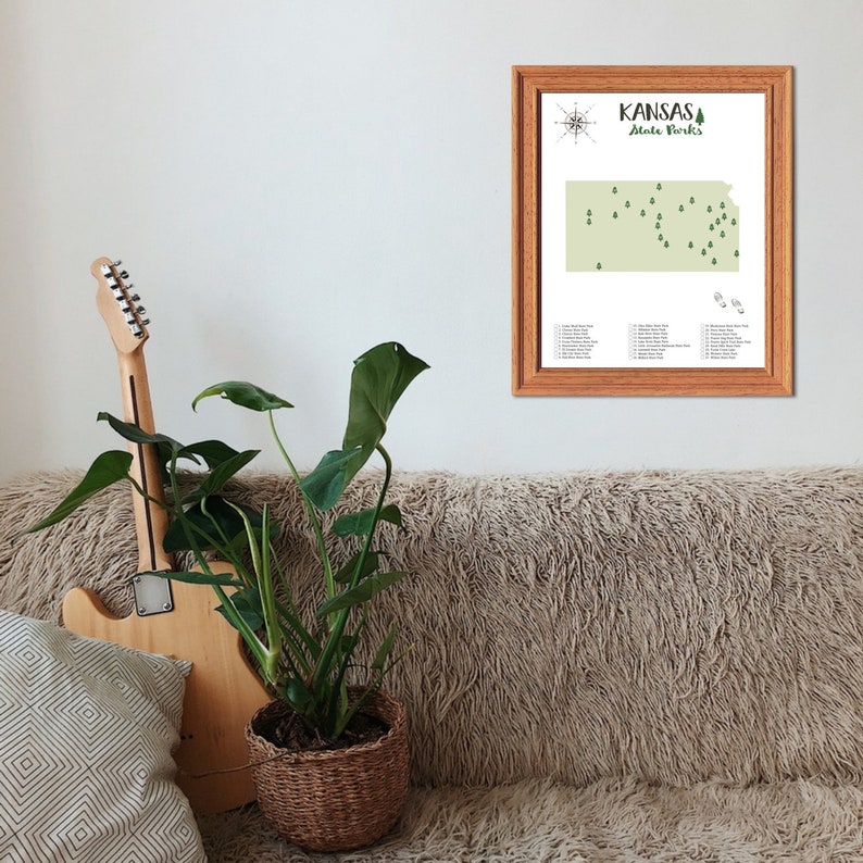 PRINTABLE Kansas State Parks MapState Parks Of Kansas Etsy