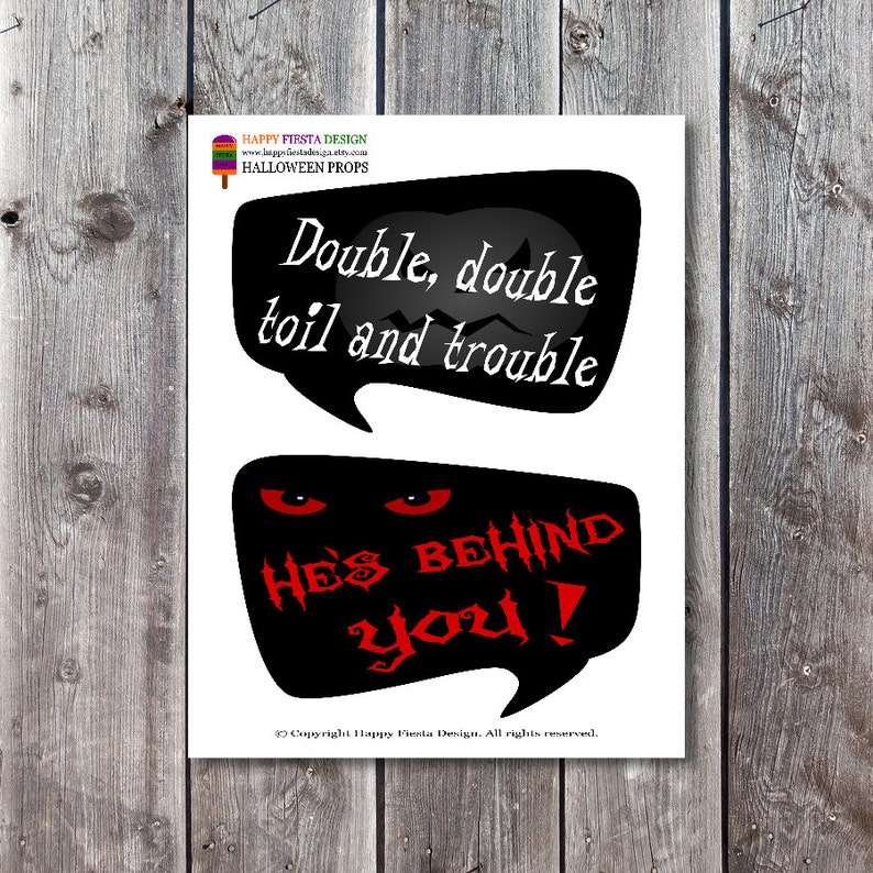 PRINTABLE Halloween Speech BubblesHalloween Photo Booth | Etsy
