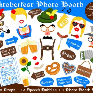 PRINTABLE Oktoberfest Photo Booth Props–Beer Photo Props-Printable Beer Props-German Party Props-Germany Photo Props-Instant Download