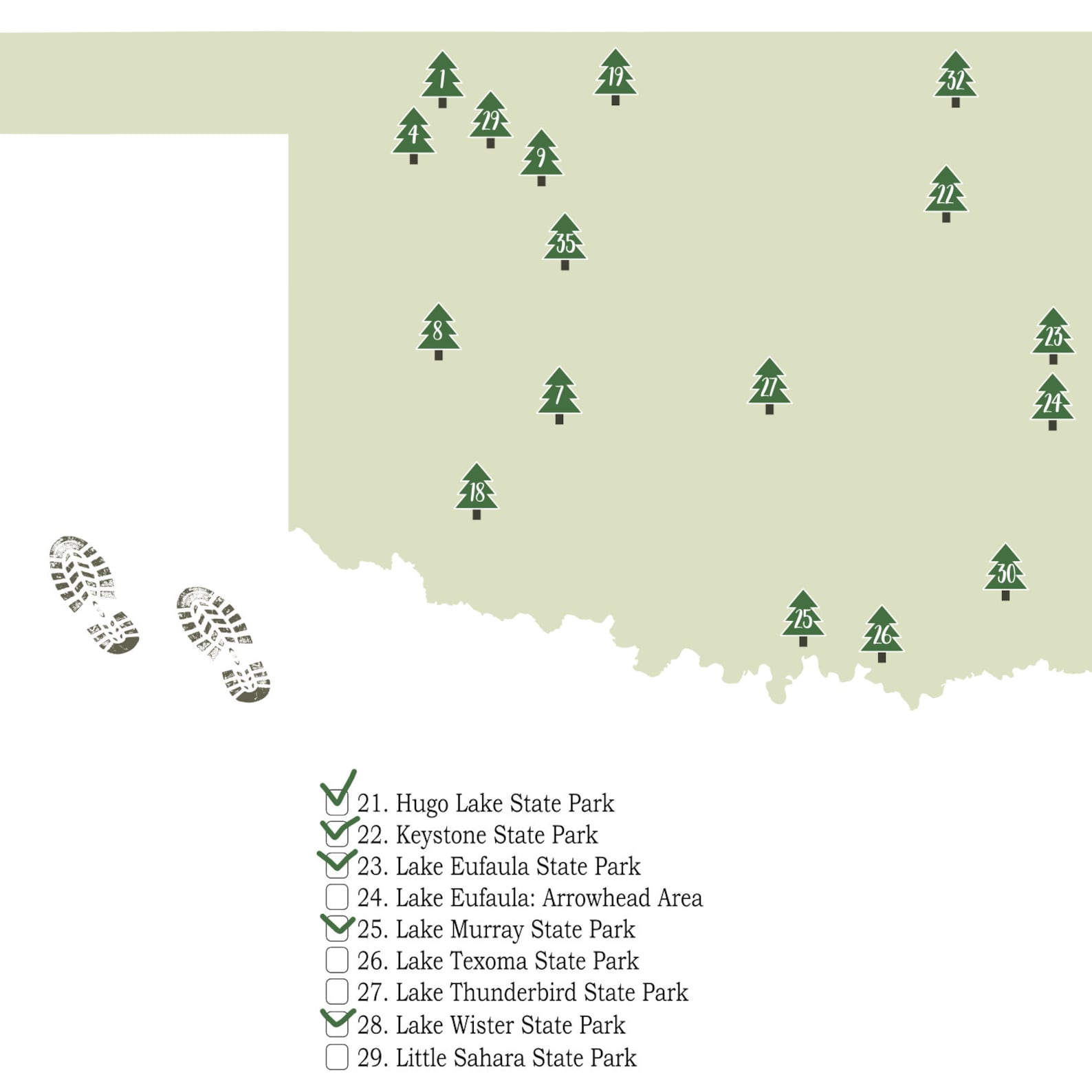 PRINTABLE Oklahoma State Parks MapState Parks Of Oklahoma Etsy