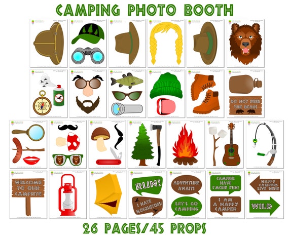 Camping photo cheap booth props