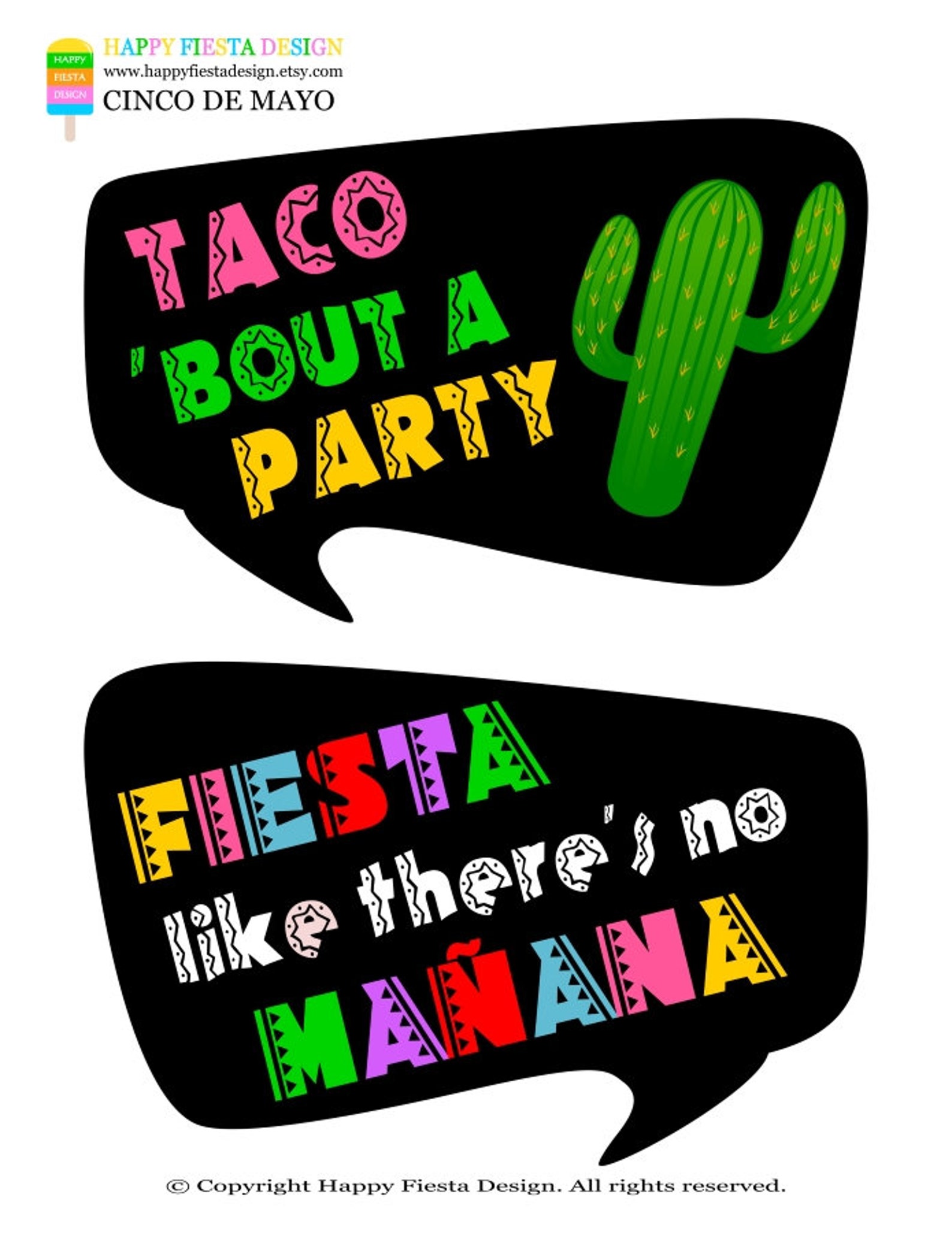 PRINTABLE Cinco De Mayo Photo Booth Propsprintable Fiesta - Etsy
