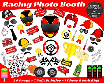PRINTABLE Racing Photo Booth Props-Printable Racer Props-Racer Party Props-Racer Props-Racecar Photo Props-Racecar Birthday-Instant Download