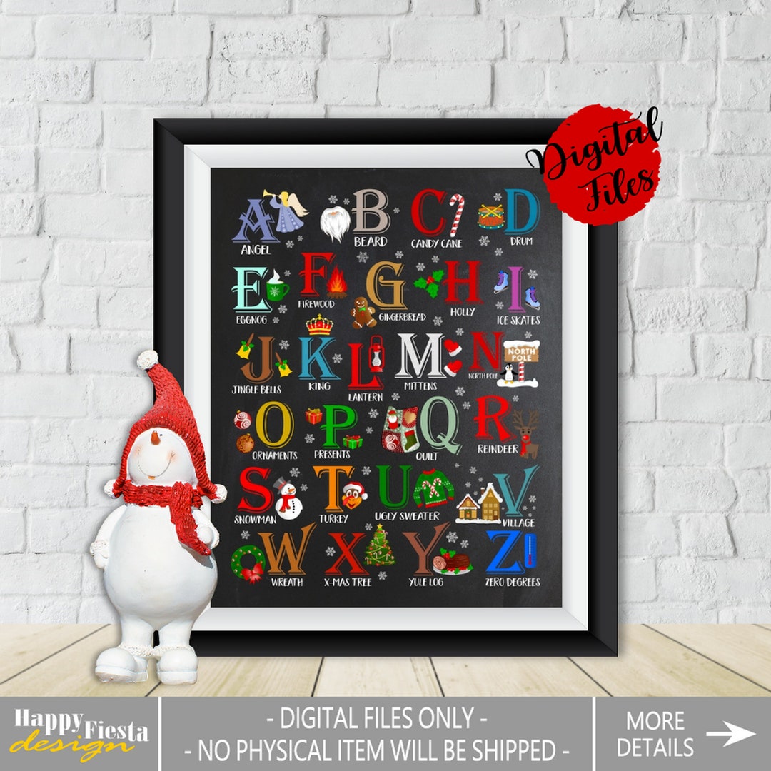 PRINTABLE Christmas Alphabet-christmas ABC - Etsy