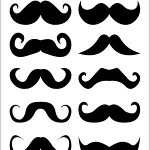 PRINTABLE Photo Booth Props-Printable Mustaches Props-Mustaches Photo Props-Little Man Props-Mustache Bash-Generic Props-Instant Download image 3