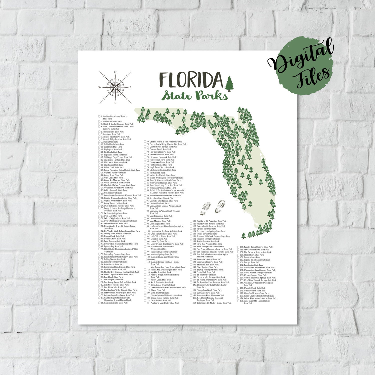 PRINTABLE Florida State Parks MapState Parks Of Florida Etsy