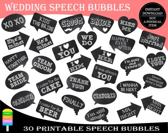 PRINTABLE Marriage Photograph Booth Props-Marriage Speech Bubbles photo regarding Printable Speech Bubbles called PRINTABLE Marriage Picture Booth Props-Marriage Speech Bubbles