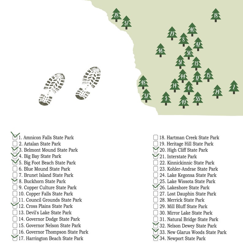 printable wisconsin state parks map state parks of