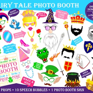 PRINTABLE Fairy Tale Photo Booth Props–Fairy Tale Photo Props-Printable Prince Props-King Props-Wizard Props-Princess Props-Instant Download