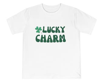 T-shirt porte-bonheur shamrock, t-shirt unisexe vert, haut en coton bio pour la Saint-Patrick, chemise trèfle irlandais, vêtements porte-bonheur