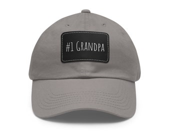 Chapeau pour grand-père n°1 avec écusson en similicuir
