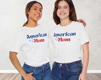 T-shirt unisexe à manches courtes en jersey avec étoiles américaines