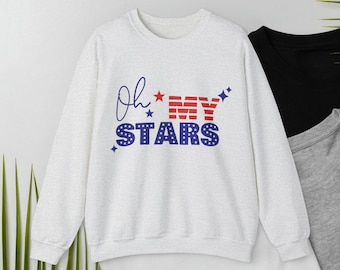 Sweat-shirt ras du cou unisexe en mélange épais patriotique Oh My Stars