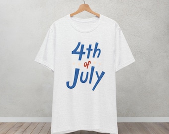 T-shirt unisexe à manches courtes en jersey 4 juillet