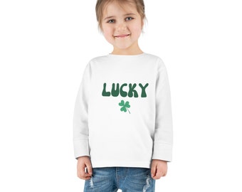 T-shirt à manches longues pour tout-petit Lucky Shamrock, Saint-Patrick
