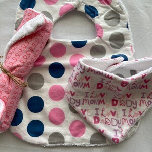Baby Girl Bib Set | Baby Shower Gift Set | Baby Bib | Burp Cloth