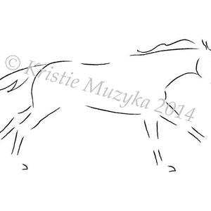 Racehorse Thoroughbred Digital Line Art
