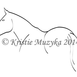 Variation of Standing Horse Digital Line Art
