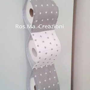 Porta Rotoli di Carta Igienica per il Bagno in Stoffa Fatto A Mano