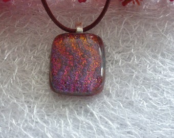 Purple / Pink Pendant with 925 Sterling Silver Bail, Sparkly Purple / Pink Pendant