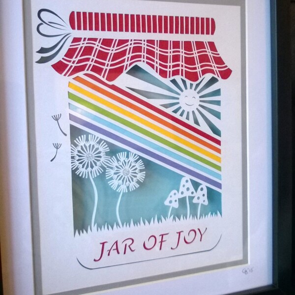 Personal use digital template to cut your own "Jar of Joy" papercut. design by Claire's Papercuts