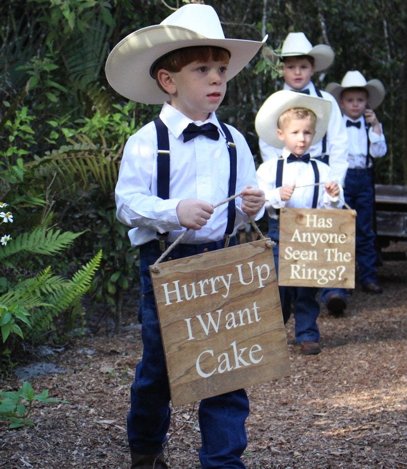 Ring Bearer Signs/Ringbearer Sign/Ring Bearer Sign/Flower Girl Signs/Wedding Entrance/Wedding Ceremony/Wedding Sign/Rustic Country Wedding image 1