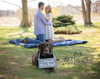 I loved her first/ Save The Date Dog Wedding Sign/My Humans Are Getting Married/My Parents Are Getting Married/Pet Wedding Accessories