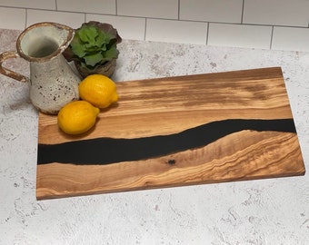 Olive Wood and Resin Personalized Charcuterie Board/Coasters/Serving Board Tray/Custom Cutting Board/Realtor Gift/Engagement wedding Gift