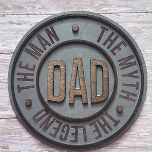 Fathers Day Sign/Dad Sign/The Man The Myth The Legend/Man Cave Sign/Bar Sign/Man Den/Daddy Sign/Grandpa sign/Custom Wood Sign/Laser Engraved