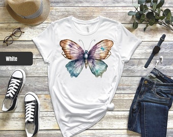 Butterfly Shirt, Butterfly Watercolor Shirt, Pretty Butterfly Tshirt, Nature Shirt, Butterfly Lover Tee, Gift for Nature Lovers