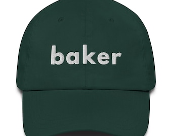 Baker Hat, Baking Lover, Baker Gift, Embroidered Baseball Hat, Gift for Baker