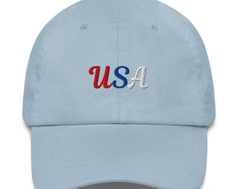 USA Hat, Embroidered Baseball Cap, 4th of July Hat, America Hat, Independence Day