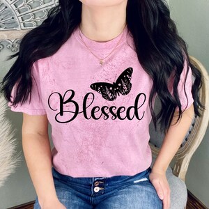 Blessed Shirt, Butterfly Shirt, Inspirational Shirt, Comfort Colors Shirt, Christian Shirt