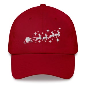 Red \'Sleigh\' Embroidered Trucker Hat Sleigh All Day, Hat Patch, Iron On - Etsy Israel main image 4