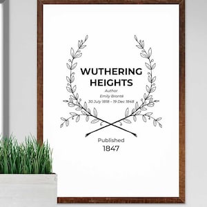 Wuthering Heights Art Print, Book Quote PRINTABLE Wall Art, Emily Bronte Book Quote Wall Art Decor, Literature Poster, Literary Print QUOTE5