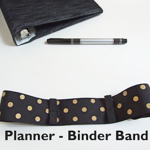 Elastic Planner Band Pen Holder POLKA DOTS Planner Binder Band, Journal Accessories, Pen Loop Band, Journal Band