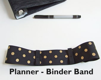 Elastic Planner Band Pen Holder POLKA DOTS Planner Binder Band, Journal Accessories, Pen Loop Band, Journal Band