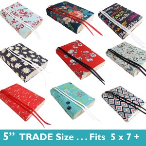 5" TRADE Paperback Book Cover, STRETCH Fabric Book Cover 5x7, Small Book Cover for Paperbacks Custom, Hardcover Book Sleeve, Bookish Gifts