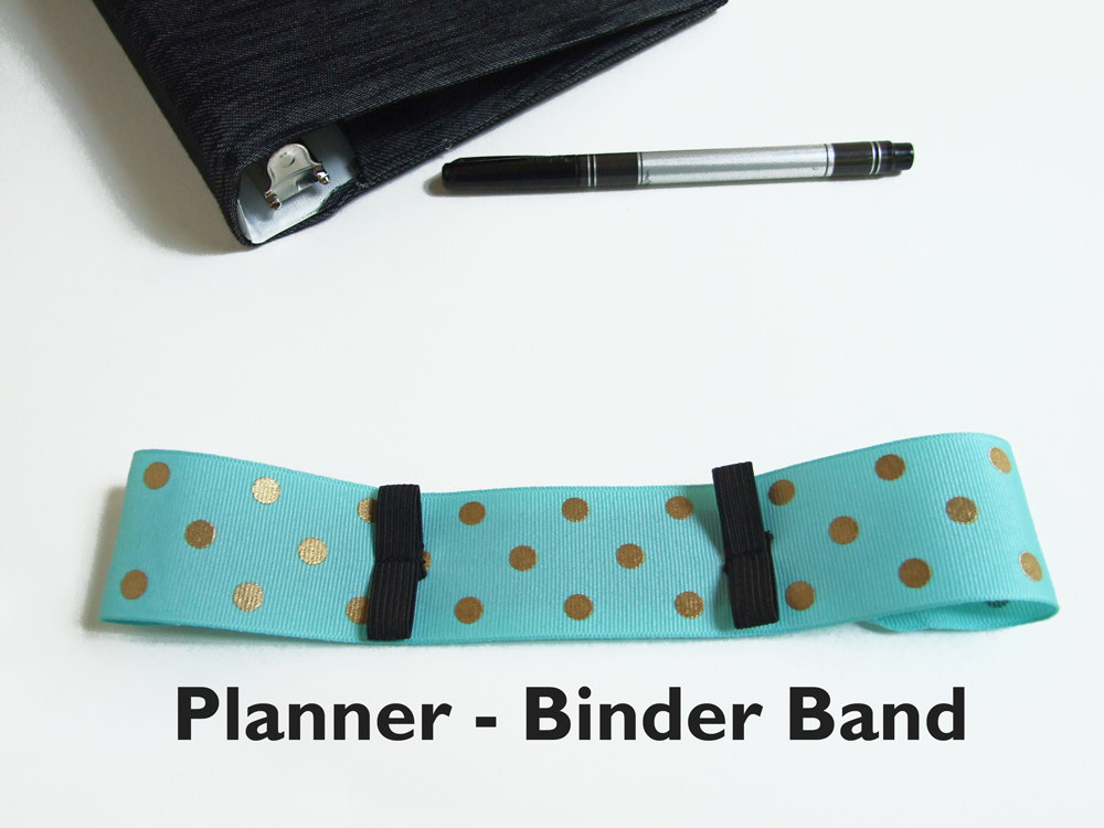 Elastic Planner Band Pen Holder POLKA DOTS Planner Binder Etsy