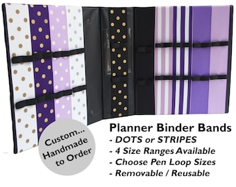 Elastic Planner Band Pen Loop SHADES of ULTRA VIOLET Purple, Pen Holder for Planner, Pen Holder for Journal, a5 Journal Accessories