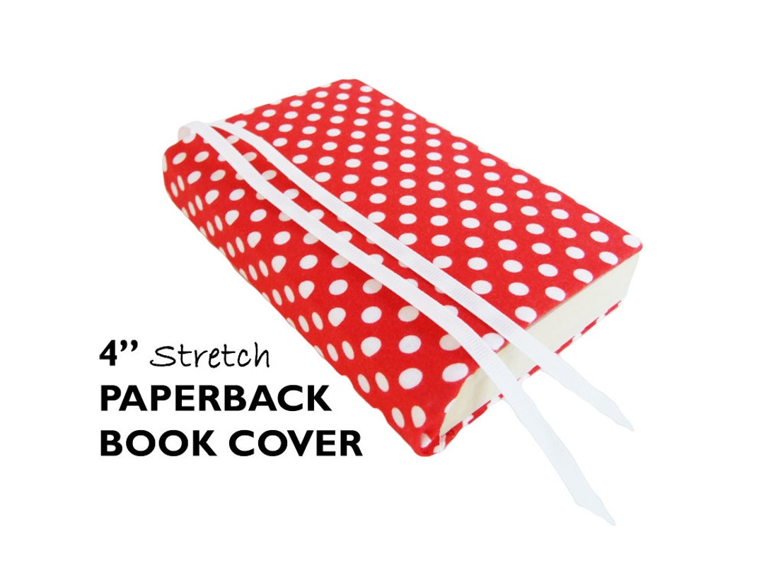 Paperback Book Cover, Hardcover Book Sleeve RED DOTS 4 Mass Market Stretch Fabric Book Cover