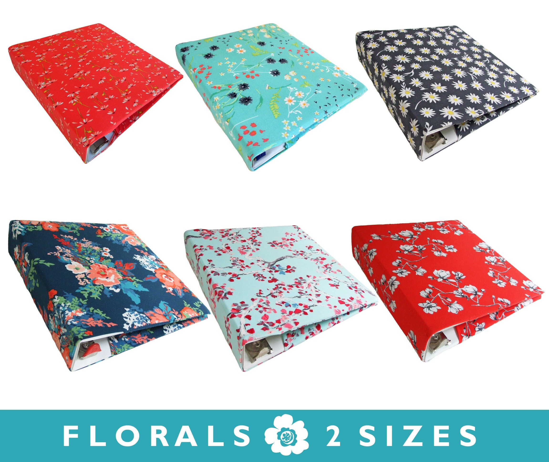 Stretch FLORAL BINDER COVER You Choose Fabric Binder Cover, 3 Ring