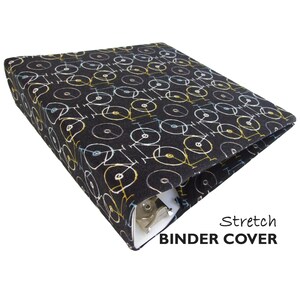 3 Ring Binder Cover in BICYCLES Stretch Fabric Binder Cover, Cute Binders, Scrapbook Photo Album, Organizer Binder, Planner Binder 8.5 x 11