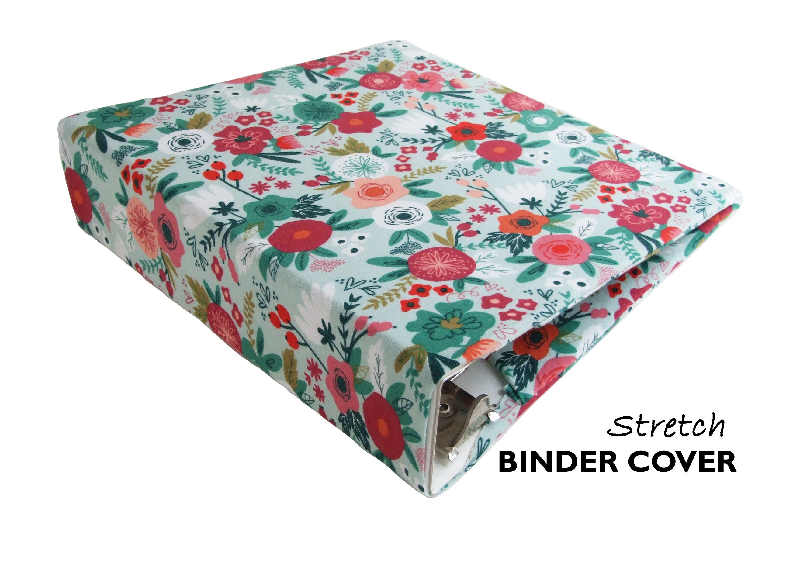 Stretch FLORAL BINDER COVER You Choose Fabric Binder Cover, 3 Ring