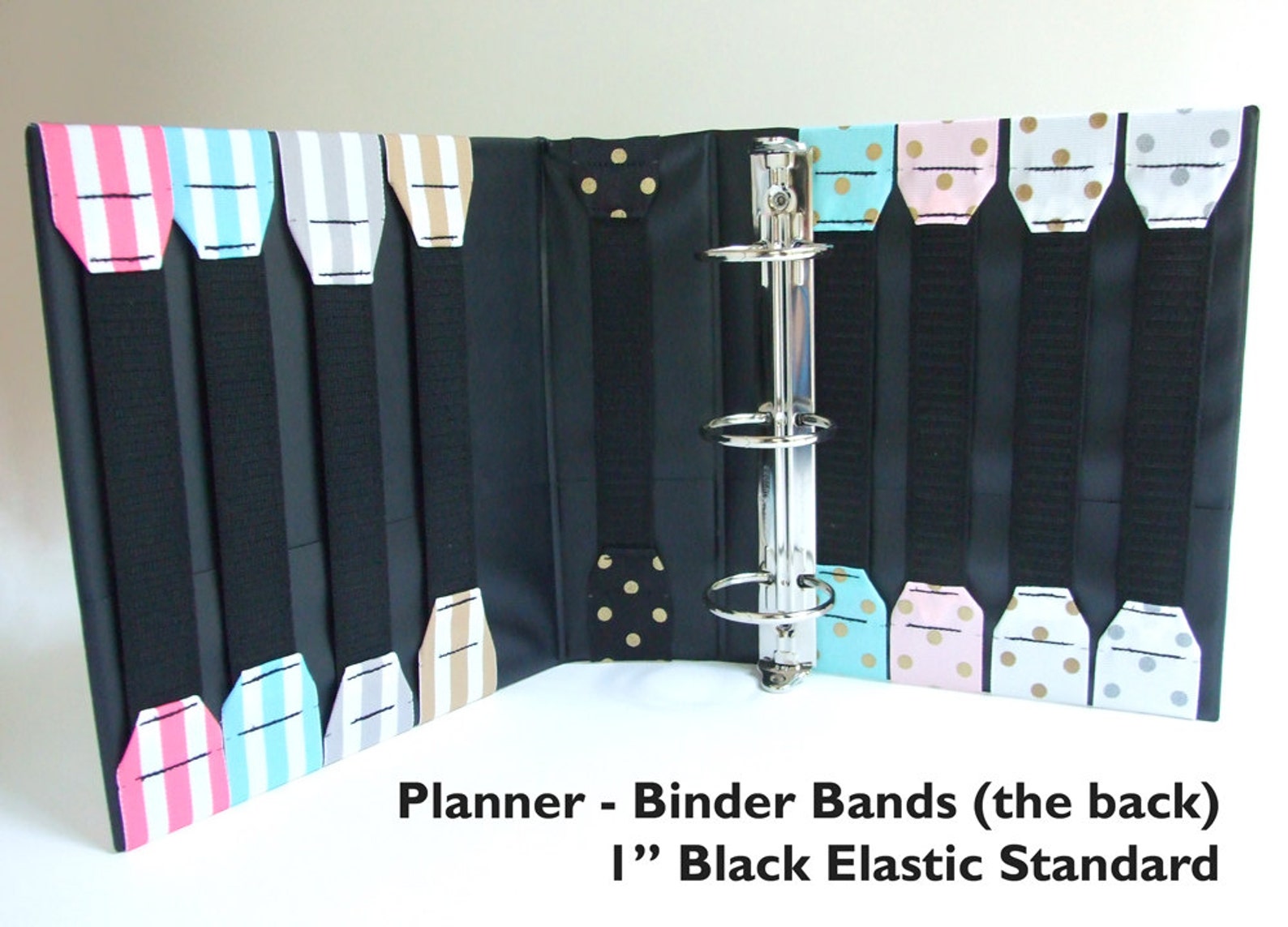 Elastic Planner Band & Pen Loop POLKA DOTS Planner Binder Etsy