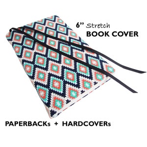 Hardcover or Paperback Book Sleeve SOUTHWEST DIAMONDS Stretch Fabric Book Cover, 6" Trade Paperback Book Cover, Custom Bible Cover, Bookish