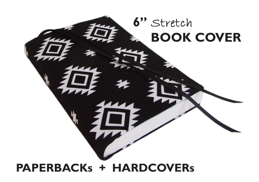 Hardcover or Paperback Book Cover Black Book Sleeve in B&W Etsy