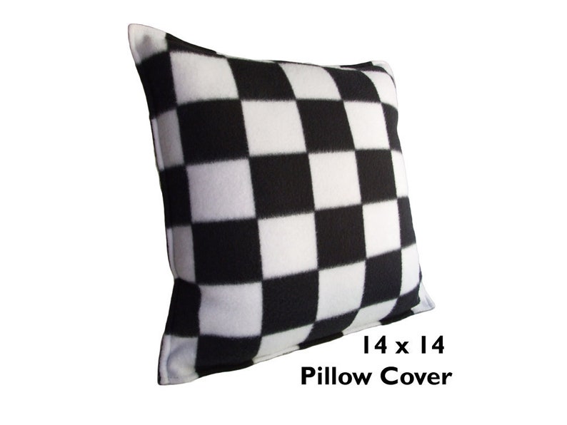 Fleece Checkered Flag Pillow Cover Race Car Bedding Race Car Etsy