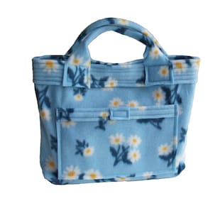 Book Tote Bag, Small Book Bag or Floral Bible Bag for Women, Bookish Gift for Book Lover, Bible Tote Bag, Handmade, Washable Fleece Fabrics